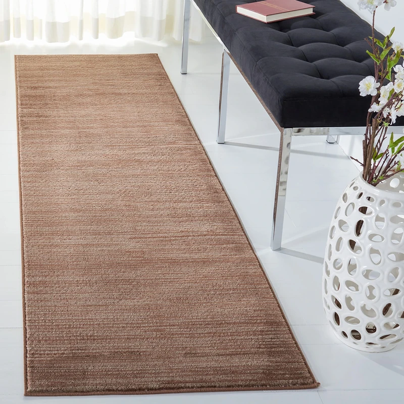 SAFAVIEH Modern Rug for Living Room, Dining Room, Bedroom - Vision Collection, Short Pile, in Brown, 91 X 152 cm