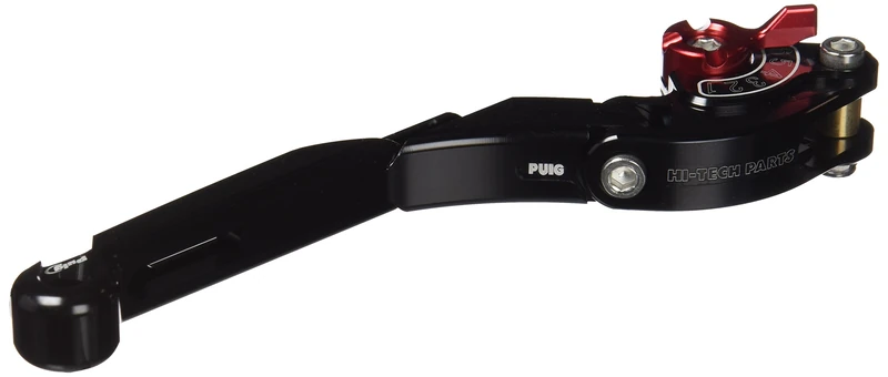 Puig 14NNR Extendable Folding Brake Lever with Red Selector, Black