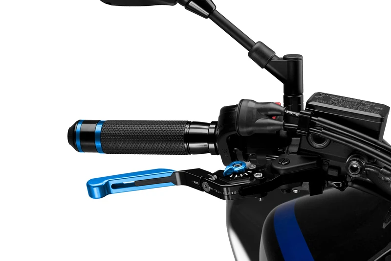 Puig 14ANA Extendable Folding Brake Lever with Blue Selector, Black