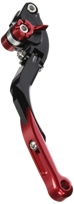 Puig 14RNR Extendable Folding Brake Lever with Red Selector, Black