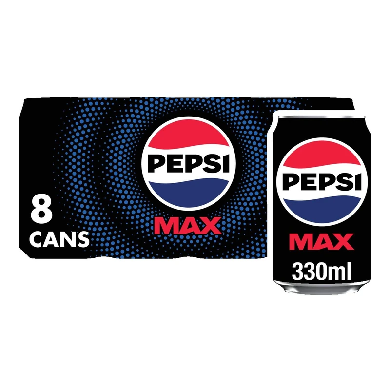 Pepsi Max Cans, 8 x 330ml