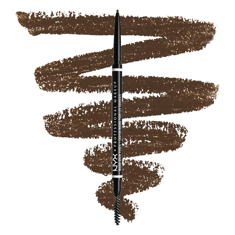NYX Professional Makeup Micro Brow Pencil, Dual Ended With Mechanical Brow Pencil And Spoolie Brush, Vegan Formula, Shade: Brunette