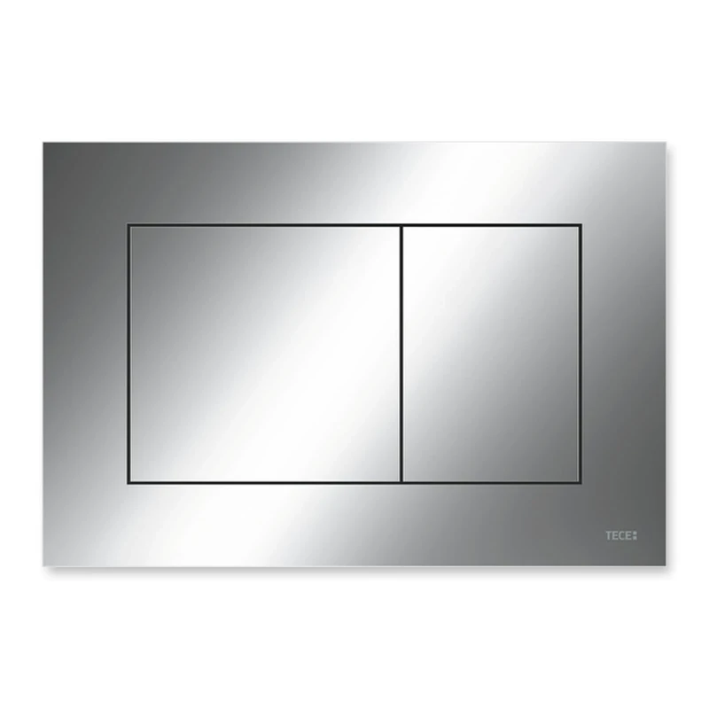 TECE Now 9240401 Toilet Flush Plate Glossy Chrome Dual Flow Control Top and Front Operated