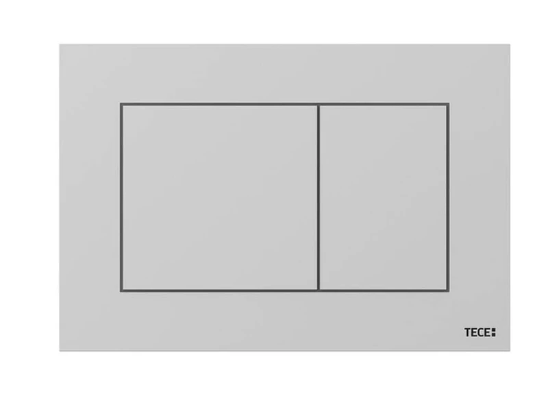 TECE Now 9240402 Toilet Flush Plate Matt Chrome Dual Flow Control Top and Front Operated, Grey