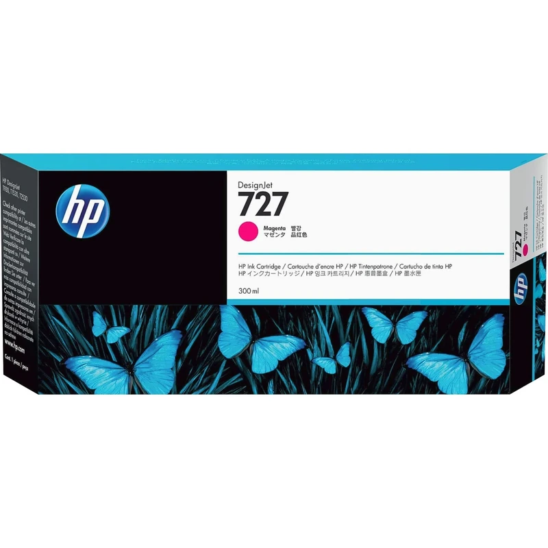 HP 727 F9J77A Magenta 300-ml Genuine DesignJet Ink Cartridge, high capacity,original Ink DesignJet T2500, T1500 & T900 Series Large Format Plotter Printers 727 DesignJet Printhead