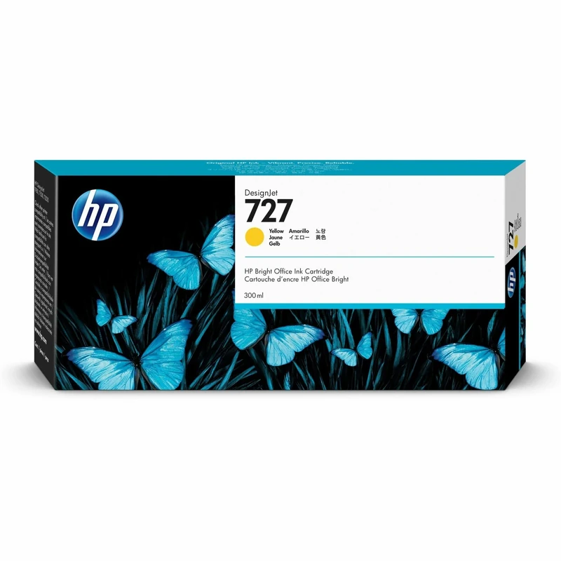 HP 727 F9J78A Yellow 300-ml Genuine DesignJet Ink Cartridge, high capacity, original Ink DesignJet T2500, T1500 & T900 Series Large Format Plotter Printers 727 DesignJet Printhead