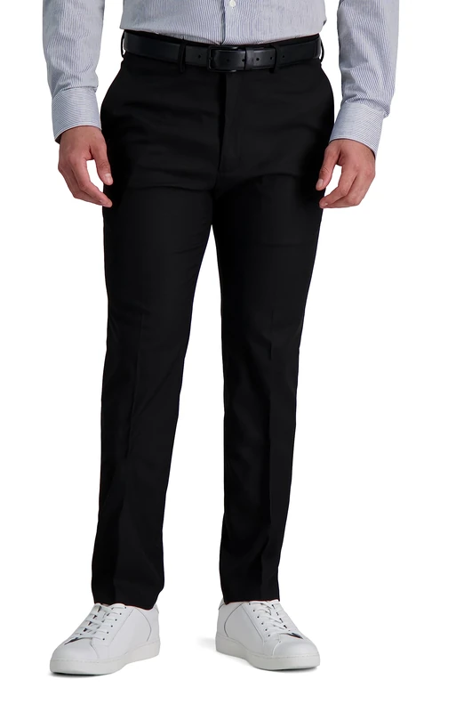 Kenneth Cole Men's Slim Fit Solid Performance Dress Pant, Black, 30W / 30L