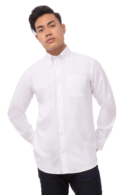 Chef Works Men's Uniforms Men's Long Oxford Dress Shirt, White, XXL