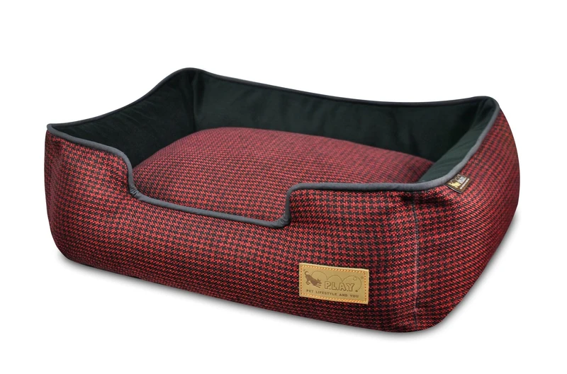 P.L.A.Y. Houndstooth Lounge Bed, Small, Red/Black