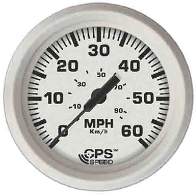 Faria 33147 Dress Speedometer GPS Studded 4" - White, 60 MPH - Image 1