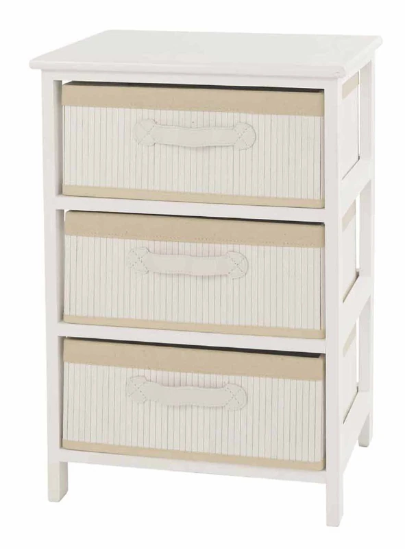 Bizzotto Gemma Chest of Drawers, 3 Drawers, Bamboo, Black - Image 1