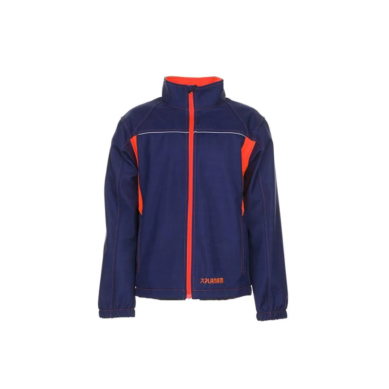 Planam 6291064 Size 3X-Large "Basalt Neon" Softshell Jacket - Marine Blue/Orange