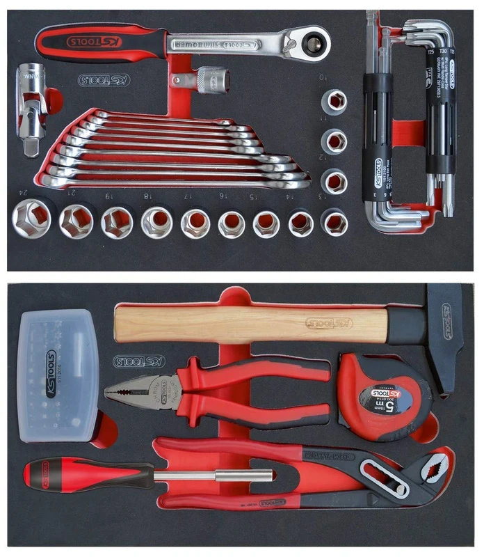 KS Tools 800.0077 Material of 77 Tools for Mobile Workshop Trolley 850.0340ssp