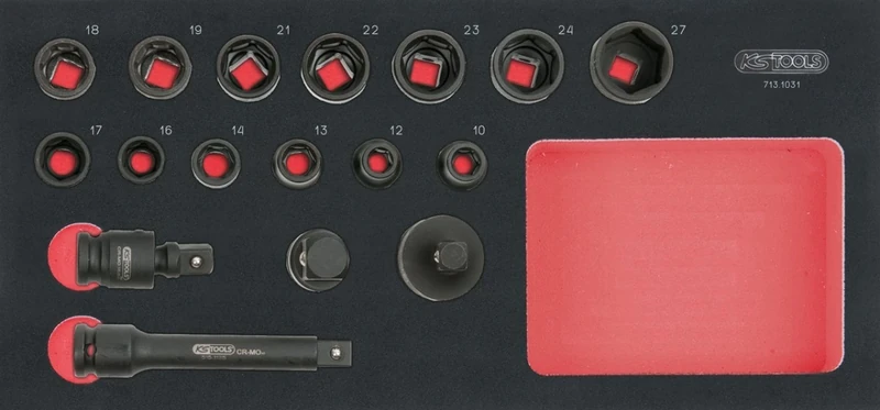 KS Tools 713.1031 Module 1/2 "Impact Socket Set of 17