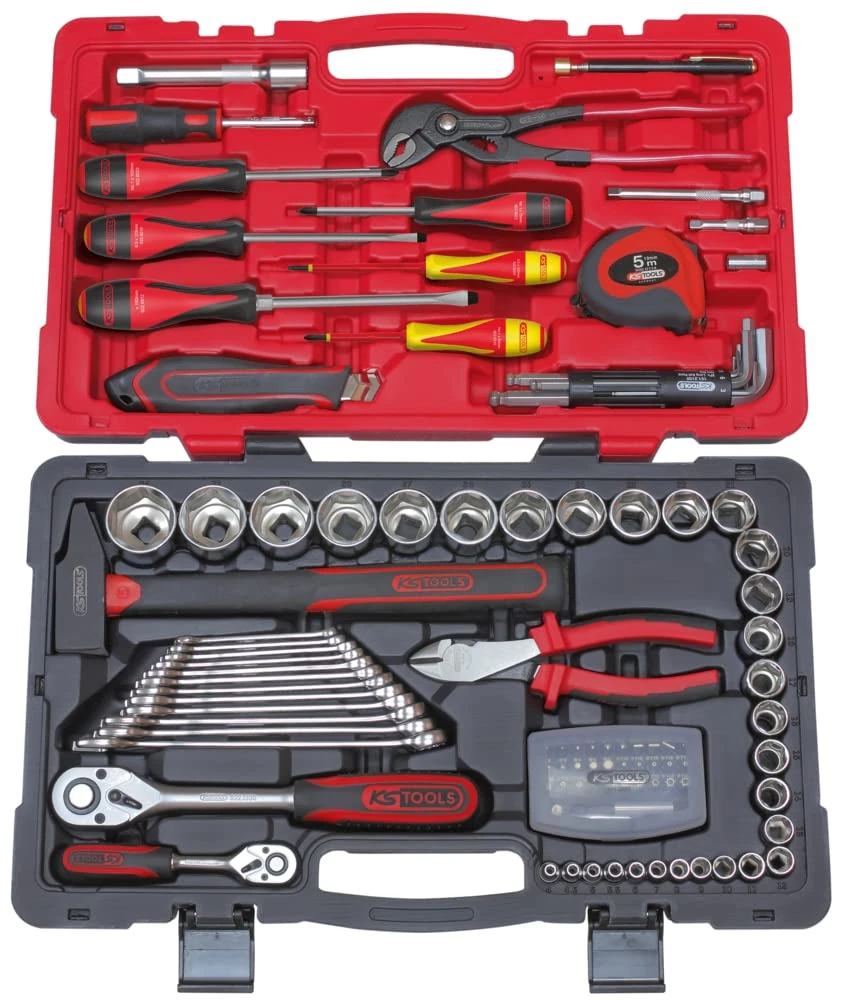 KS TOOLS - 922.0701-101-piece Tool case - Complete Tool case - Ultimate 1/4'' - 1/2'' Socket Set - Lifetime Warranty