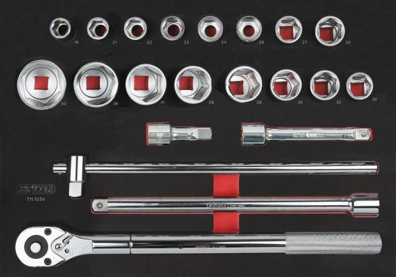 KS Tools 711.1034 Module Socket Set 21 Piece Accessories 3/4