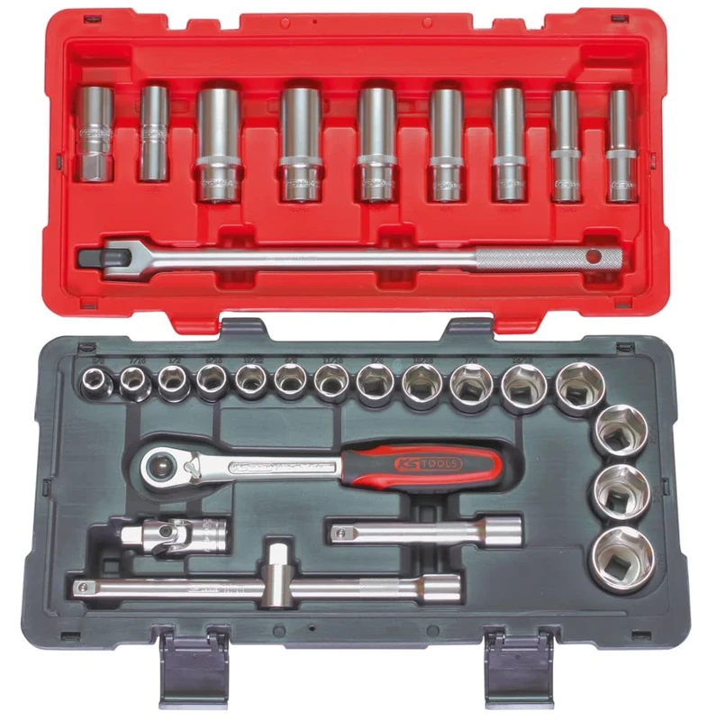 KS Tools Ultimate 922.0630 30 Pieces Box of Sockets/Accessories 1/2 "
