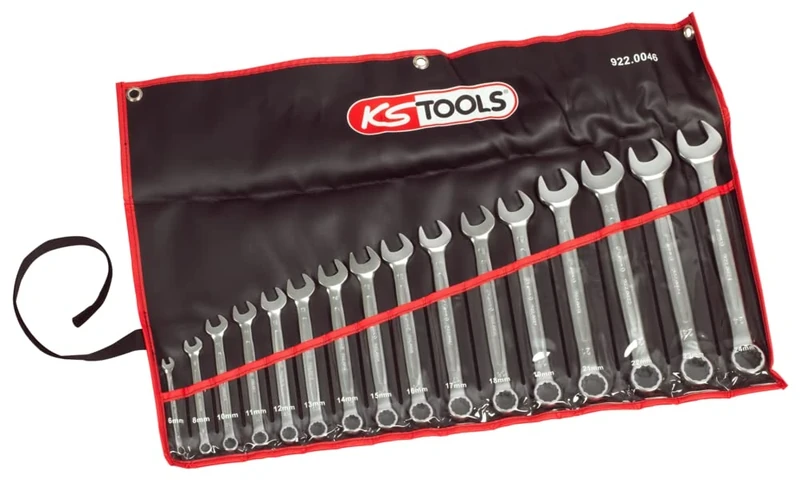 KS Tools 922.0046 Set of 16 Metric Combination Spanner Set Kit
