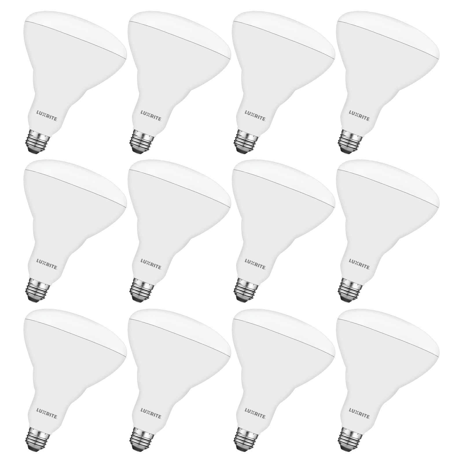 Luxrite LR31825 (12-Pack) 14-Watt LED BR40 Flood Light Bulb, 85W Equivalent, Dimmable, Daylight White 6500K, 1100 Lumens, E26 Base, UL Listed