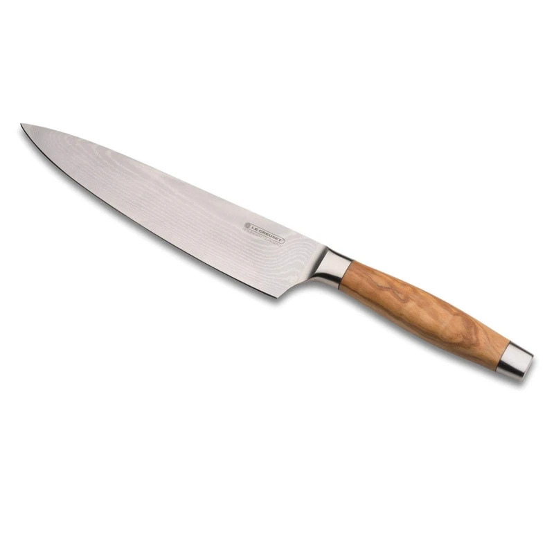 LE CREUSET Chef's Knife 20 cm Olive Wood Handle, 98000320000200, Brown Or Silver