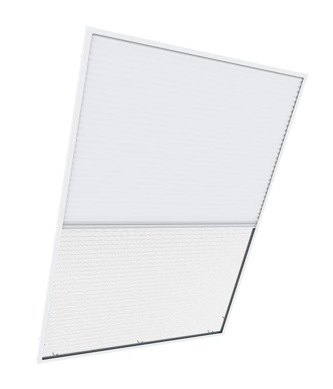 Windhager Individually Kürzbare Insects Insect Pleated Roof Window Fly Screen Aluminium Frame and Sun Shield 03966-20 Combination 2-in-1, Set of 1, White, 110 x 160 cm