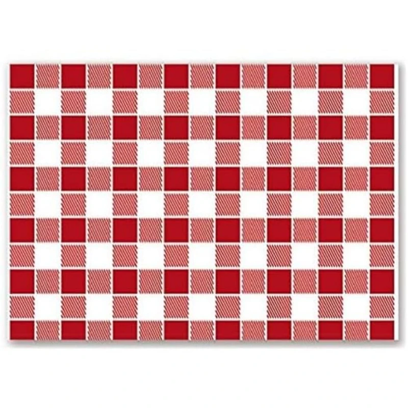 Table Mats "Vichy Red" 48 Gsm 31X43 Cm White Cellulose - 500 Units
