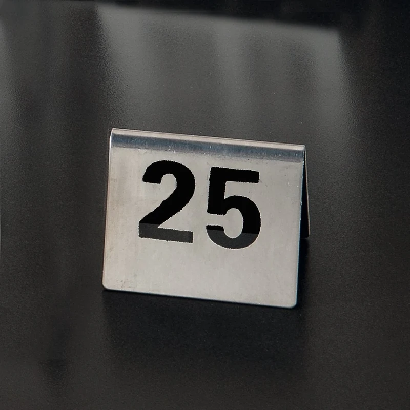 Tabletop Numbers From 1 To 25 7,5X5,5 Cm Silver Stainless Steel - 1 Units