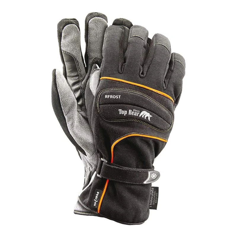 Reis Rfrost Topbear Protective Gloves, Black-Grey, 10 Size, Pack of 6