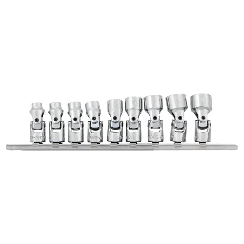 Performance Tool W36981 1/4-Inch 9 Piece Drive Metric Flex Socket Set, Silver