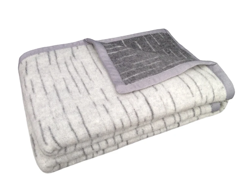 Toison d'Or Atmos Lambswool/Jacquard Steel Blanket 210 x 240 cm - Image 1