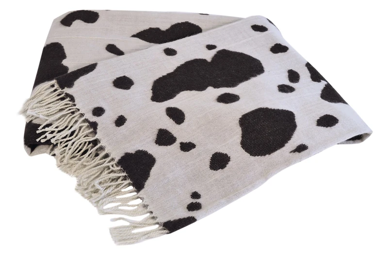 Toison d'Or Aglaé Merino Throw Ivory/Brown 130 x 170 cm - Image 1