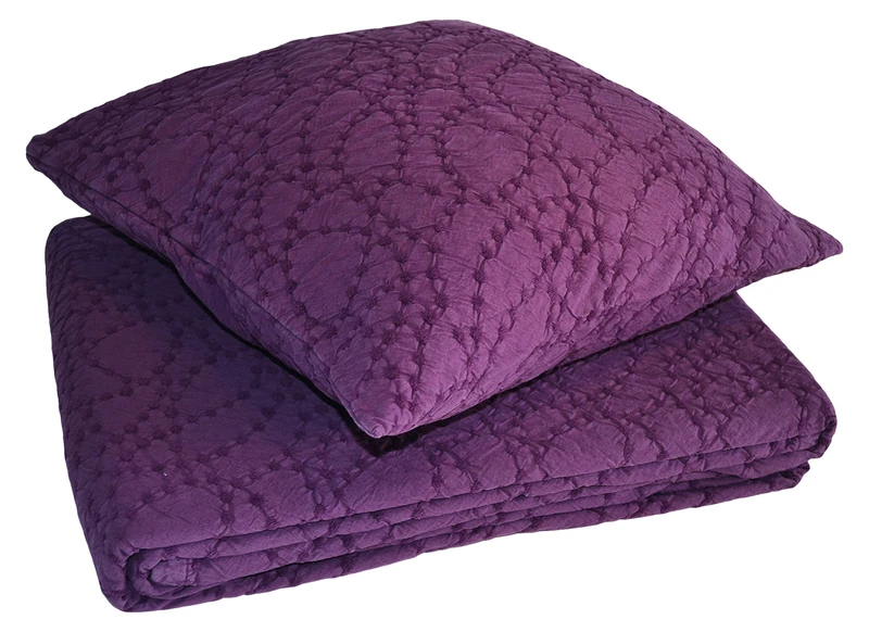 Toison d'Or Aster Cotton Chenille Bedspread 250 x 250 cm Wine - Image 1