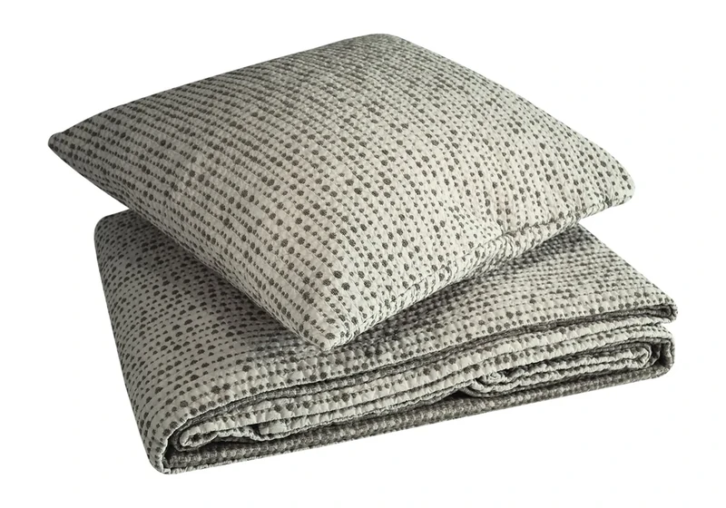 Toison d'Or Alnoé Chenille 2-Tone Clay Silver Bedspread 180 x 150 cm