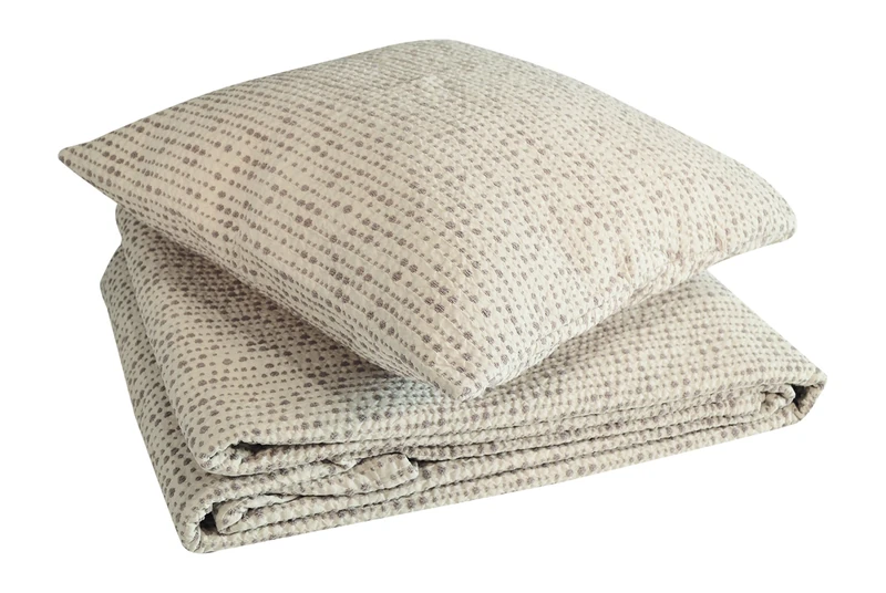 Toison d'Or Alnoé Two-Tone Chenille Taupe Bedspread 180 x 150 cm - Image 1