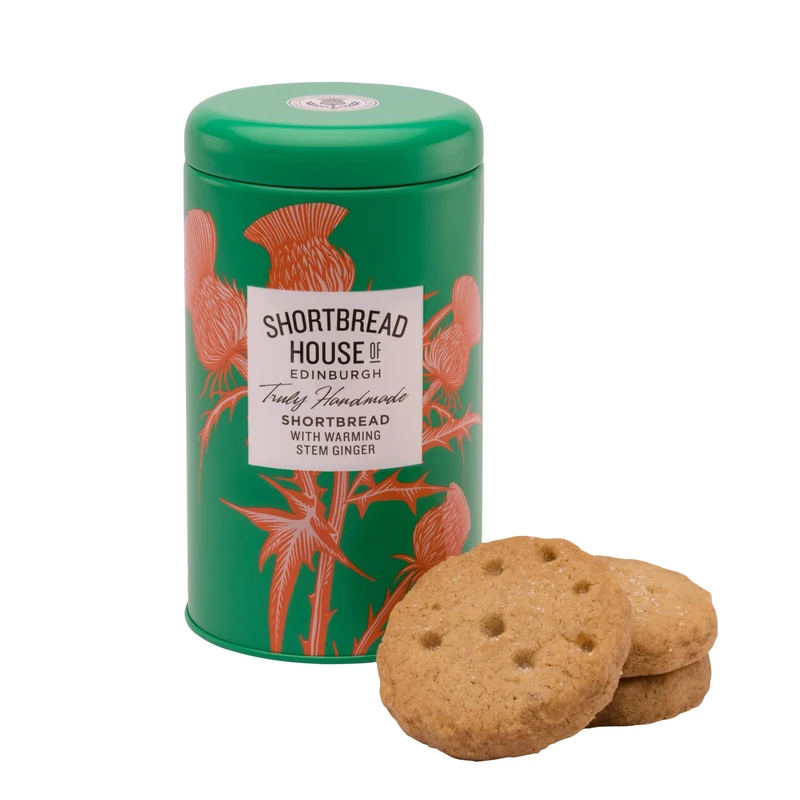 Shortbread House of Edinburgh | Handmade Scottish Shortbread with Stem Ginger | 140g Tin