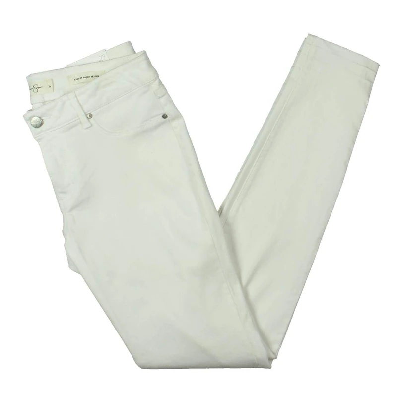 Jessica Simpson Women's Kiss Me Mid Rise Skinny Jean Standard, White/White, 27 - Image 1