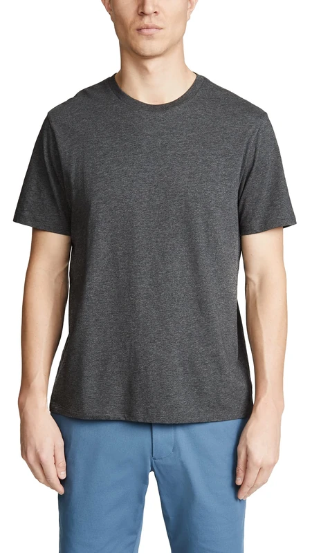 Vince Men's Favorite Pima Cotton Short Sleeve Crew Neck Tee, Heather Carbon, X-Large - Image 1
