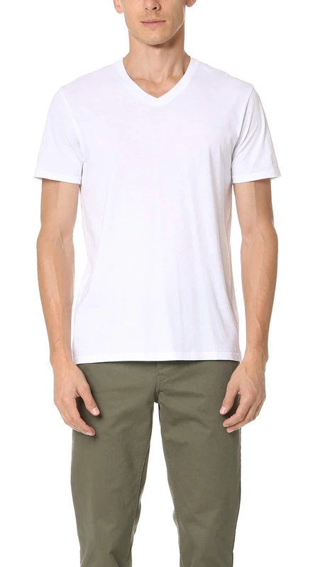 Vince Men's V-Neck T-Shirt, Optic White, X-Large - Image 1