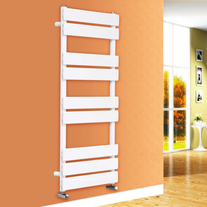NRG 1000x450 Flat Panel Heated Towel Rail Bathroom Rad Radiator Gloss White for Living Room and Kitchen