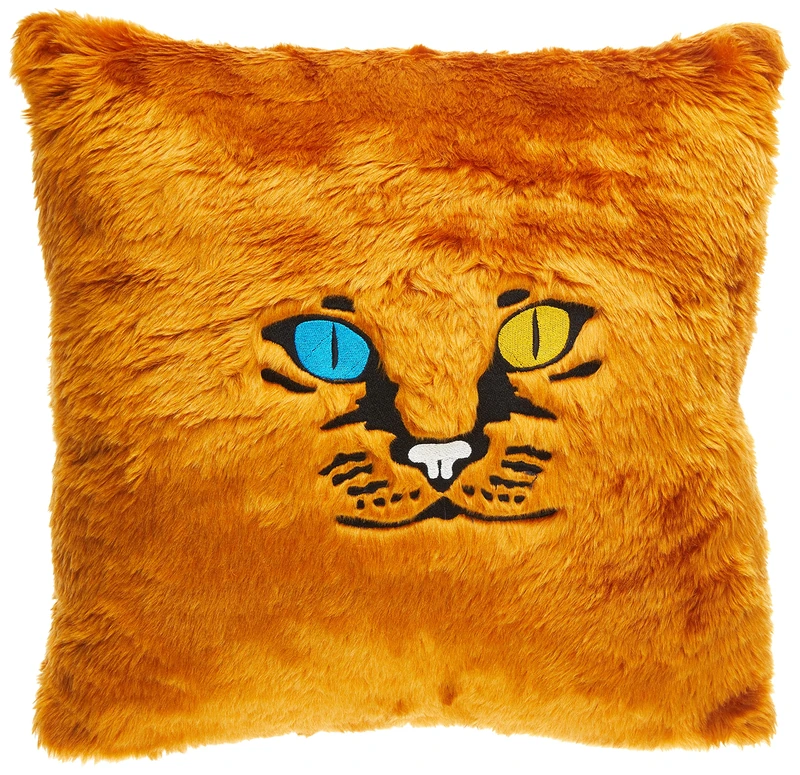 Gizzys/United Entertainment Cat Pillow, Foxy, Brown, Square