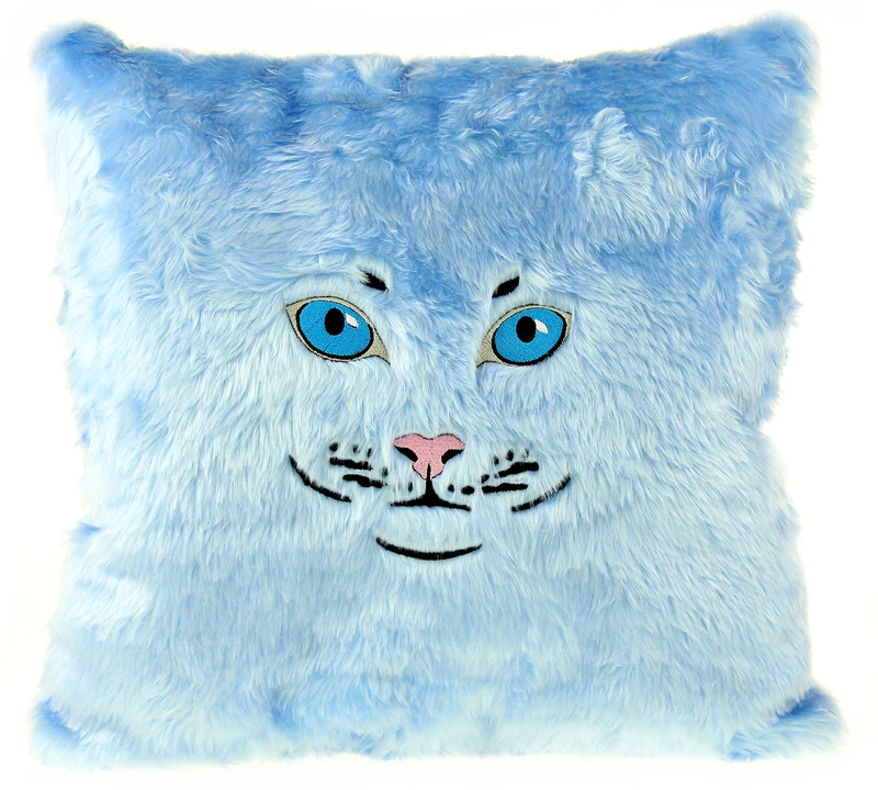 Gizzys/United Entertainment Cat Pillow, Light Blue