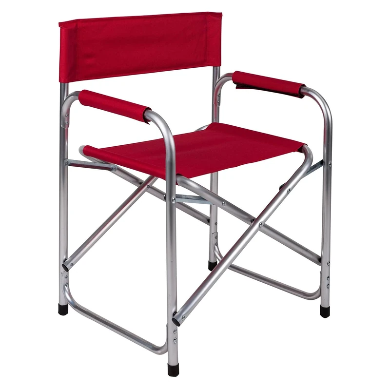 Esidra Dmora - Folding camping chair in aluminum and fabric, red color, open: 59 x 48 x h78 cm