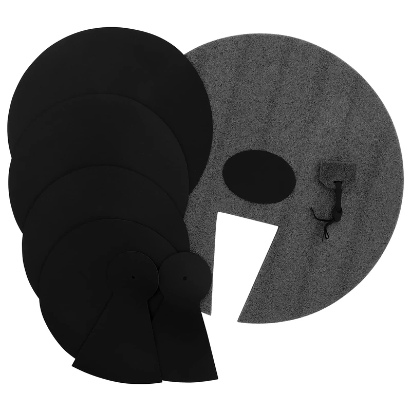 TIGER TDA35-BK Drum Kit Silencer Pad Set – Mute Pads Set for Rock Size Acoustic Drums