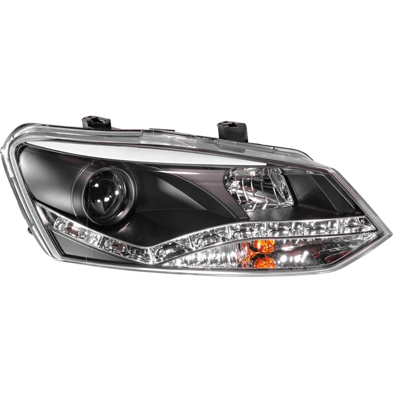 AutoStyle Set Headlights incl. DRL compatible with Volkswagen Polo 6R 2009-2014 - Black
