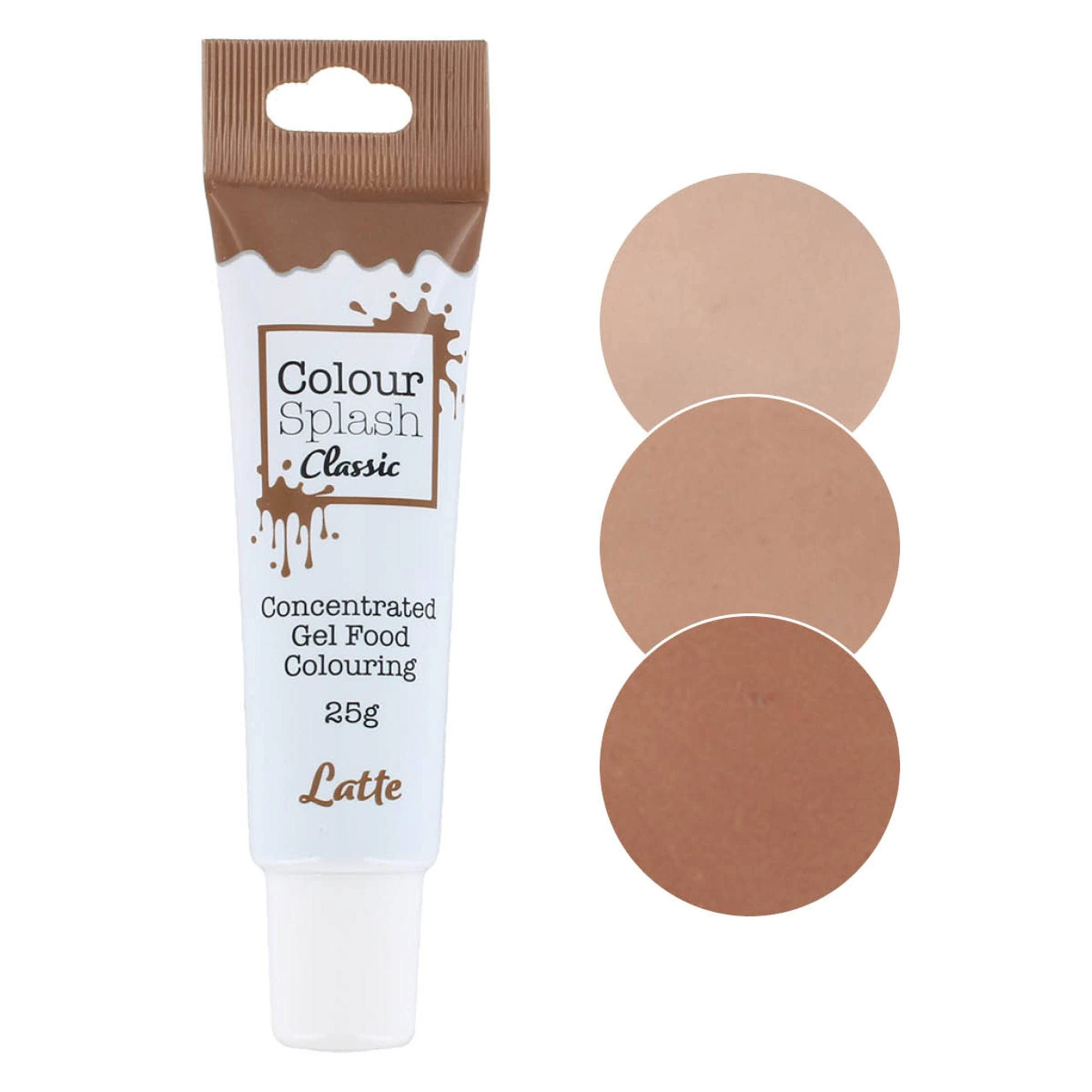 Colour Splash Food Colouring Gel | Latte | Highly Concentrated Gels, Easy To Use Squeezy Tubes, Edible Ingredients, Transform Plain Cakes Into Bright, Eye-Catching Creations - Latte Brown 25g
