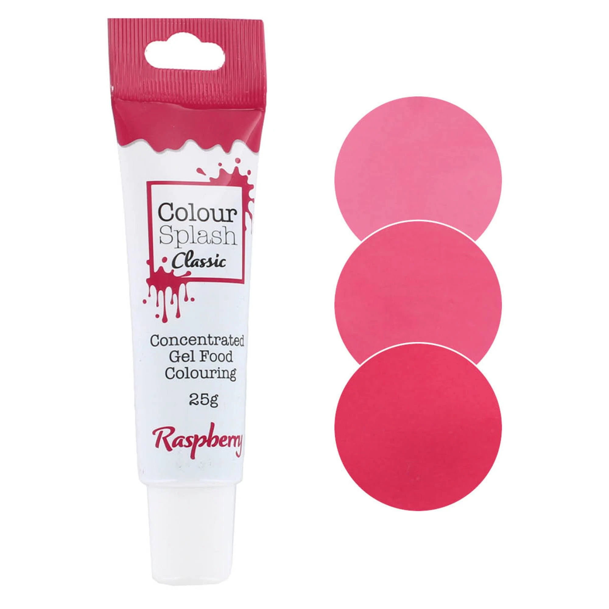 Colour Splash Food Colouring Gel | Raspberry | Highly Concentrated Gels, Easy To Use Squeezy Tubes, Edible Ingredients, Transform Plain Cakes Into Bright, Eye-Catching Creations - Raspberry 25g