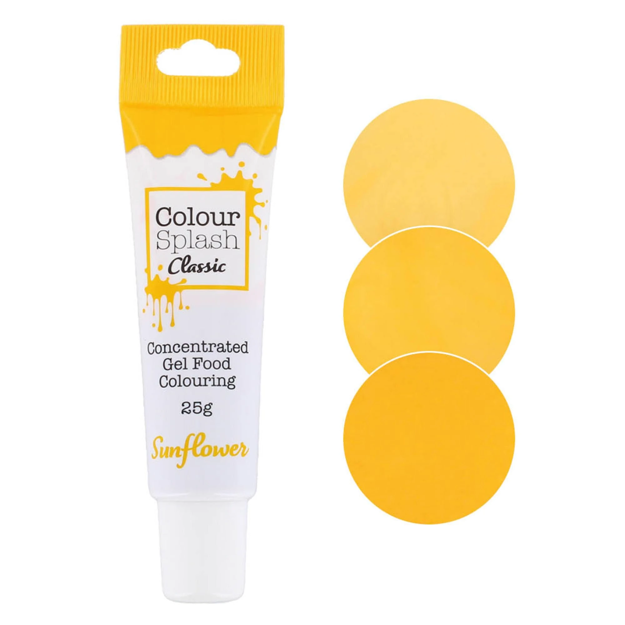 Colour Splash Food Colouring Gel | Sunflower Yellow | Highly Concentrated Gels, Easy To Use Squeezy Tubes - Sunflower Yellow 25g