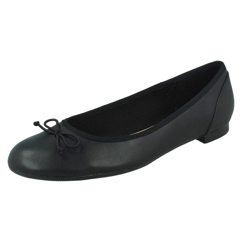 Clarks Women's Couture Bloom Ballet flat, Black Leather, 8 UK