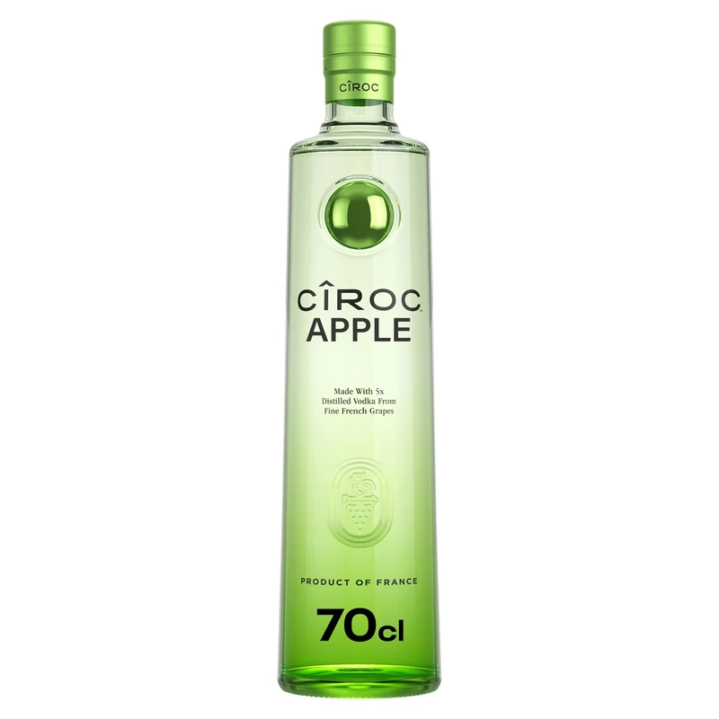 Ciroc Apple Flavoured Vodka | 37.5% vol | 70cl | Juicy Taste of Bright Green Apples | Hints of Vanilla & Citrus | For a Mixed Drink or Cocktails | Elegantly Smooth