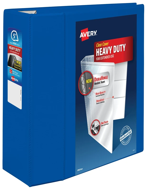 Avery Heavy-Duty View 3 Ring Binder, 5 Inch One Touch EZD Rings, 2.3/4.8 Inch Spine, 1 Pacific Blue Binder (79817)
